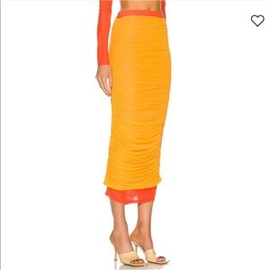 Simon Miller MESH Stretch Maxi Pluto Skirt Sunset Orange XS